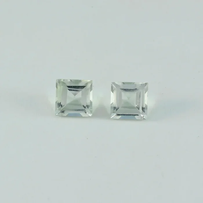Green Amethyst 1PC Chunky 13×13 MM Square Faceted Green Natural Semi Precious Loose Gemstone