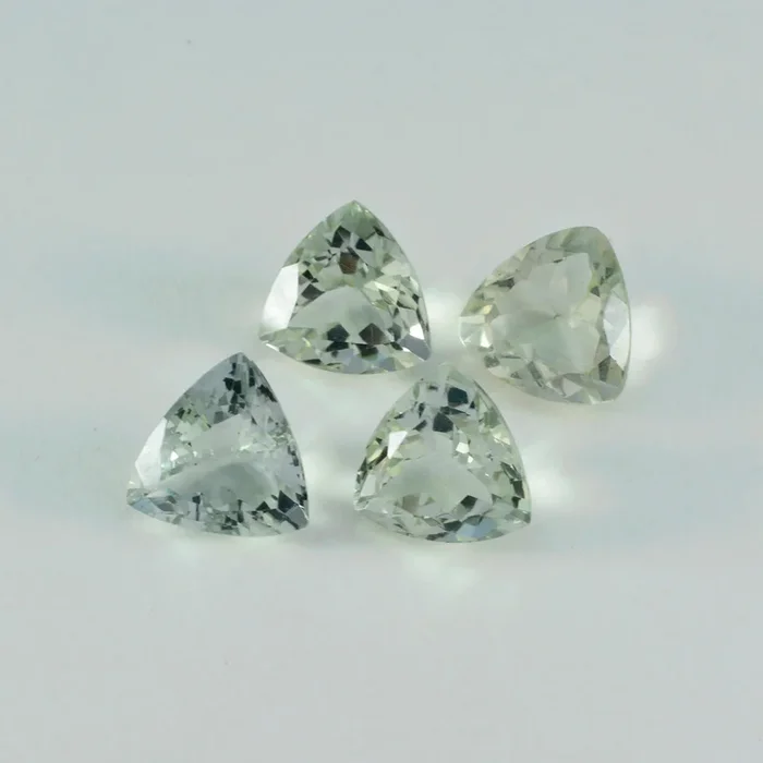 Green Amethyst 1PC Chunky 13×13 MM Triangle Faceted Green Natural Semi Precious Loose Gemstone