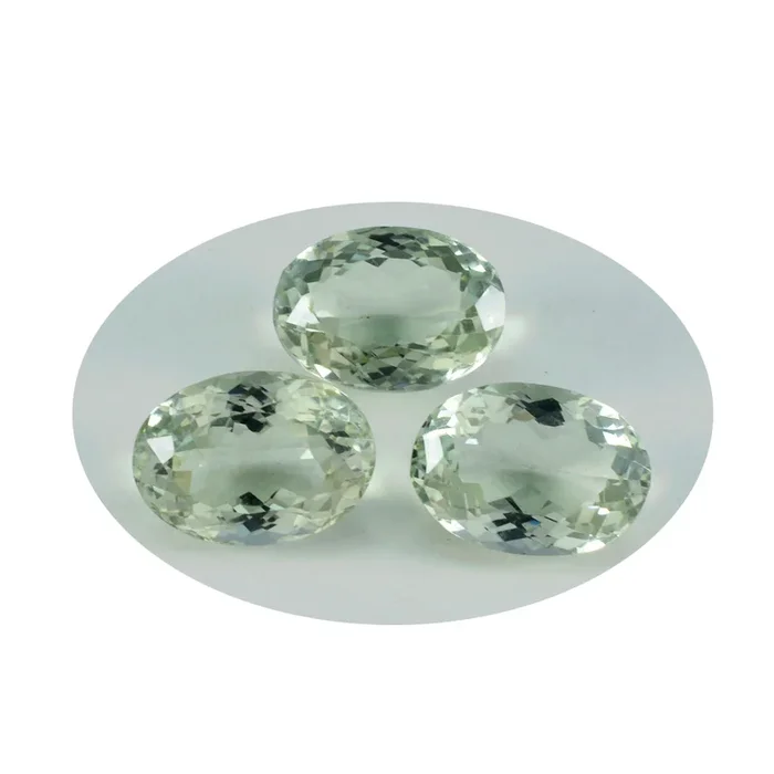 Green Amethyst 1PC Large 10×12 MM Oval Faceted Green Natural Semi Precious Gems