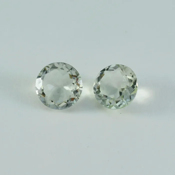 Green Amethyst 1PC Small 7×7 MM Round Faceted Green Splendid Semi Precious Gems