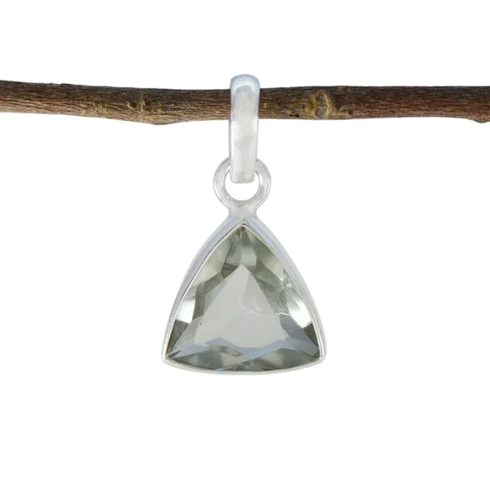 Green Amethyst Dainty Russian 925 Silver Solitaire Teresa Graceful Green Pendant Jewelry