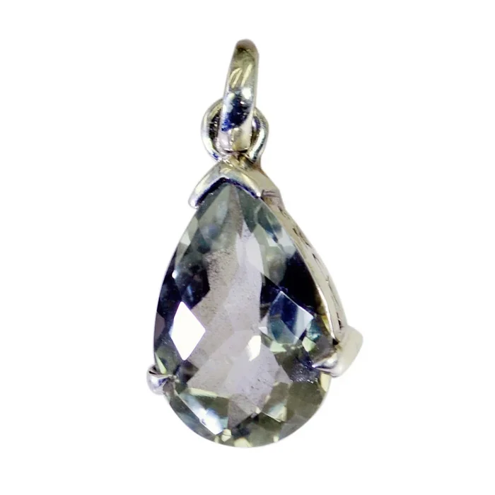 Green Amethyst Eye-catching French 92.5 Silver Solitaire Tereza Glamorous Green Pendant Jewellery