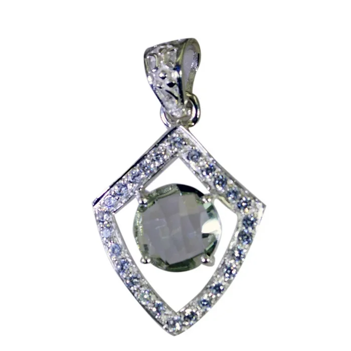 Green Amethyst Eye-catching Indian Silver multiple Nisa Modern Green Pendant Jewelry