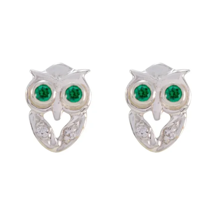 Green CZ Mexican Hannah multiple Stud Green 92.5 Silver Earring