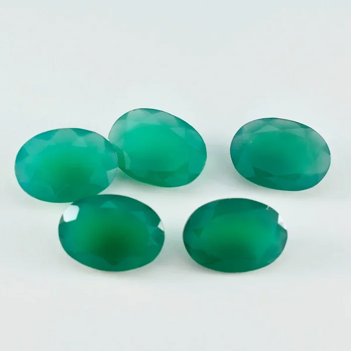 Green Onyx 1PC Chunky 12×16 MM Oval Faceted Green Pure Semi Precious Loose Gems