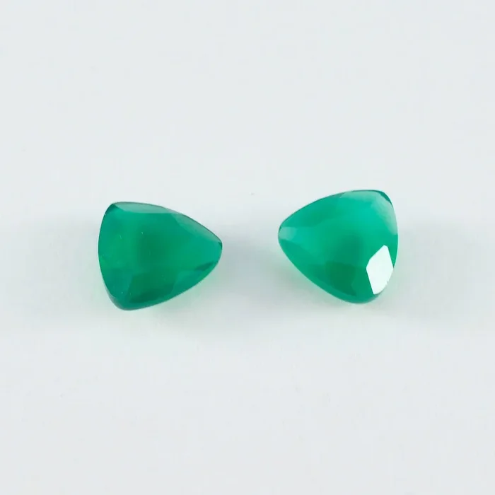 Green Onyx 1PC Chunky 16×16 MM Triangle Faceted Green Pure Semi Precious Loose Gemstones