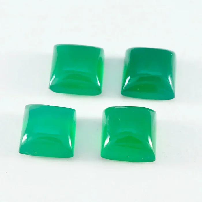 Green Onyx 1PC Large 10×10 MM Square Cabochon Green Lustrous semi Precious Loose Gemstone