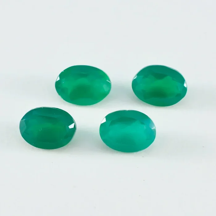 Green Onyx 1PC Large 10×14 MM Oval Faceted Green Superior Semi Precious Gems