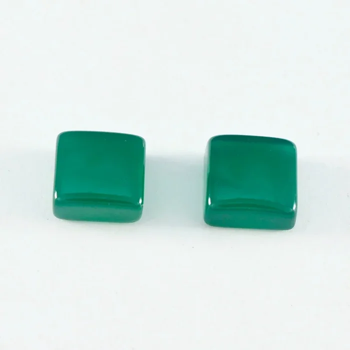 Green Onyx 1PC Large 11×11 MM Square Cabochon Green Shine semi Precious Loose Gemstones