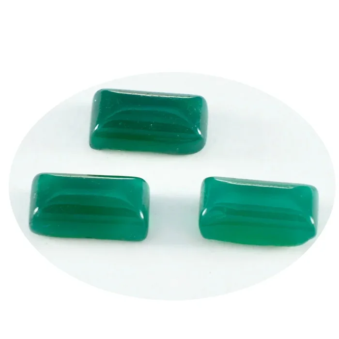 Green Onyx 1PC Medium 7×14 MM Baguette Cabochon Green Genuine semi Precious Precious Gemstone
