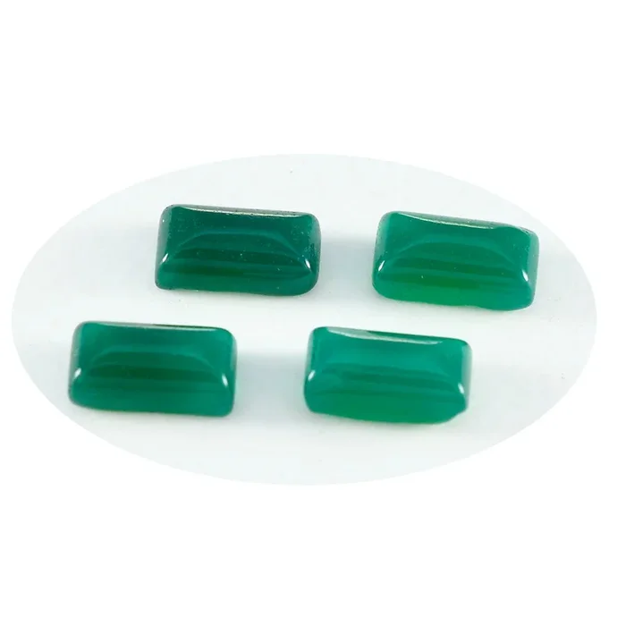 Green Onyx 1PC Small 6×12 MM Baguette Cabochon Green Natural semi Precious Semi Precious Gemstone
