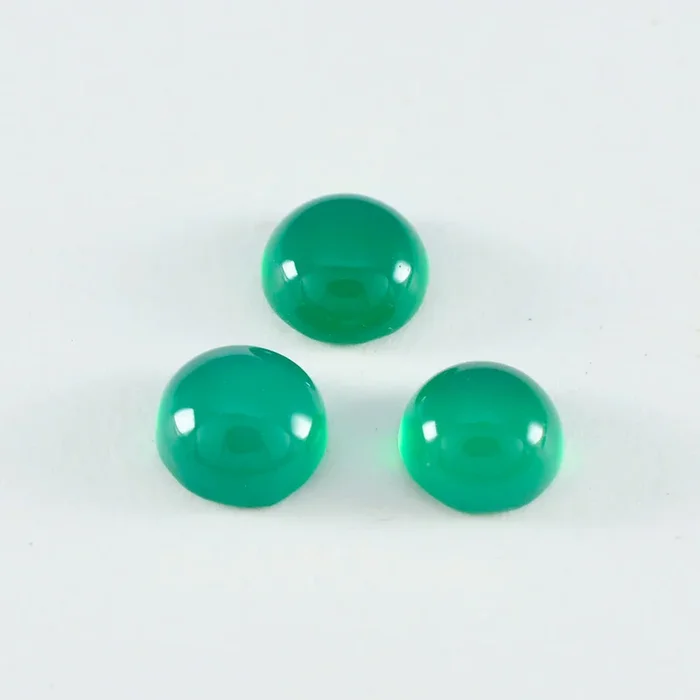 Green Onyx 1PC Small 7×7 MM Round Cabochon Green Lustrous semi Precious Gems