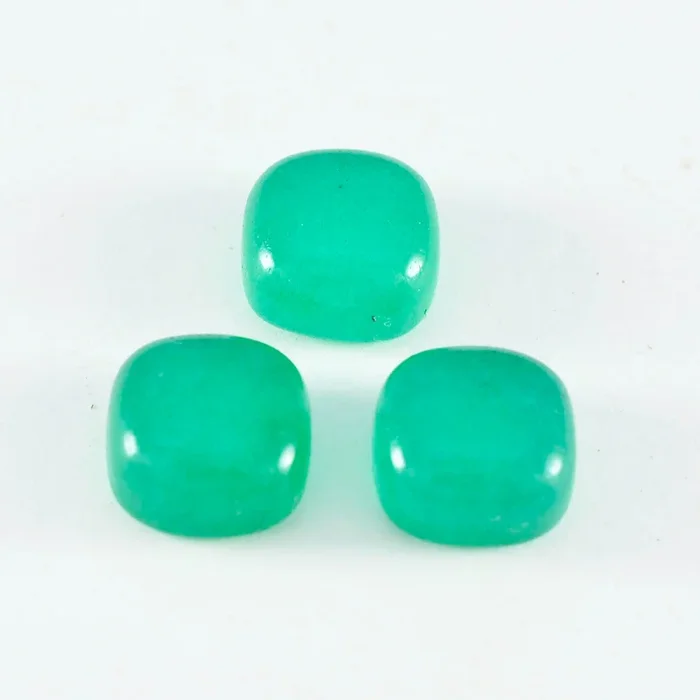Green Onyx 1PC Small 8×8 MM Cushion Cabochon Green Pure semi Precious Loose Gems