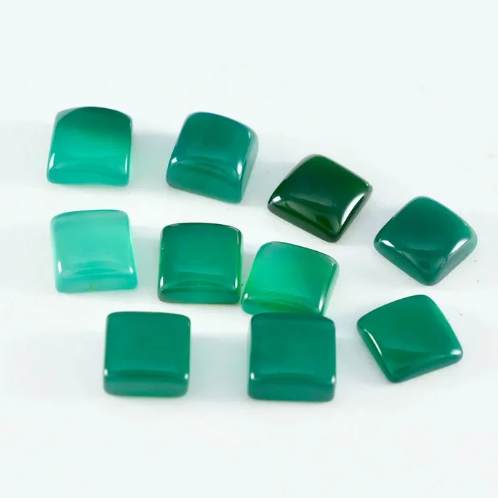 Green Onyx 1PC Small 8×8 MM Square Cabochon Green Splendid semi Precious Gems