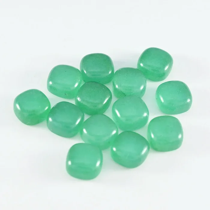 Green Onyx 1PC Tiny 6×6 MM Cushion Cabochon Green Genuine semi Precious Precious Gemstone