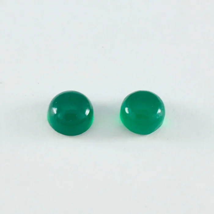 Green Onyx 1PC Tiny 6×6 MM Round Cabochon Green Luster semi Precious Precious Gemstone