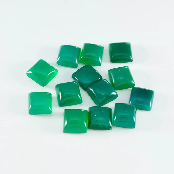Green Onyx 1PC Tiny 6×6 MM Square Cabochon Green Sparkling semi Precious Semi Precious Gemstone