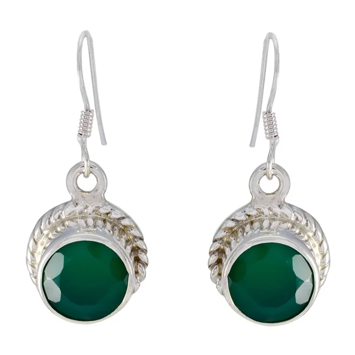Green Onyx Latin American Joaquina multiple Dangle Green Silver Earring