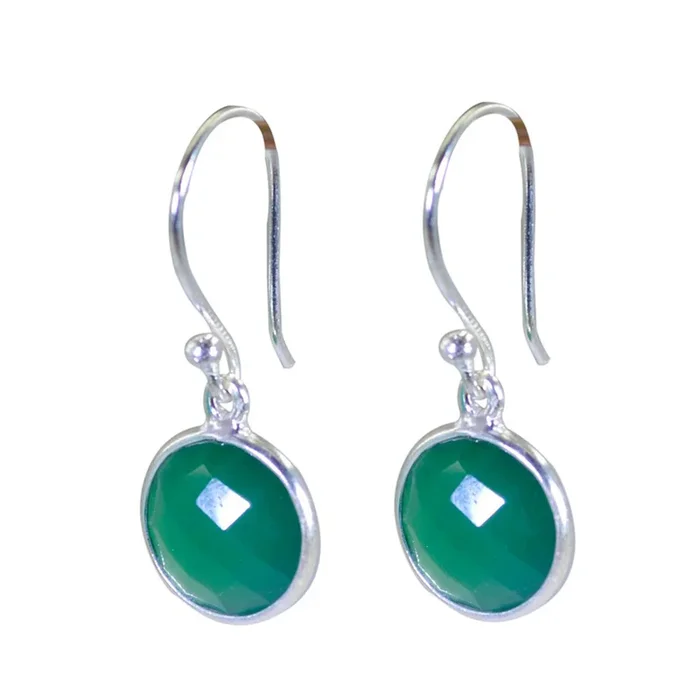 Green Onyx Mexican Isabella multiple Dangle Green Silver Earring