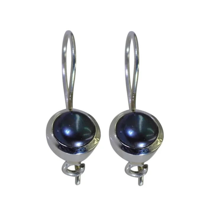 Grey Pearl Spanish Jia multiple Dangle Gray 925 Silver Earring