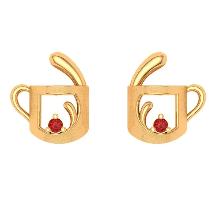 Growing Floral With 18k Gold Cup Earring