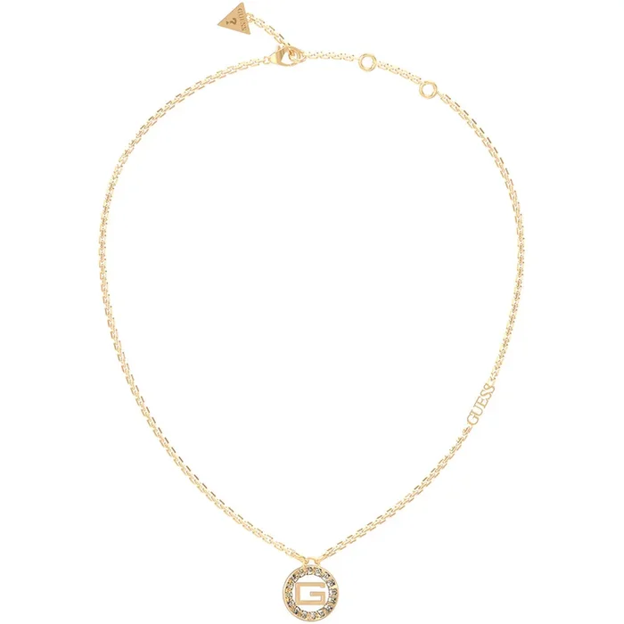 Guess Gold Plated Stainless Steel 16-18″ Baguette 17mm Coin Chain