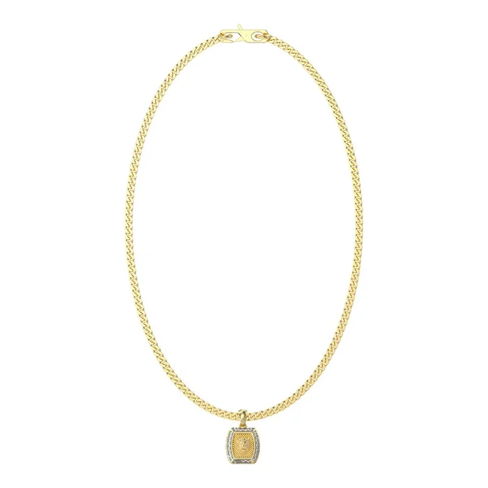 Guess Men’s Jewellery Gold Plated Stainless Steel 15.5mm Lion Charm Pendant On 21″ Chain
