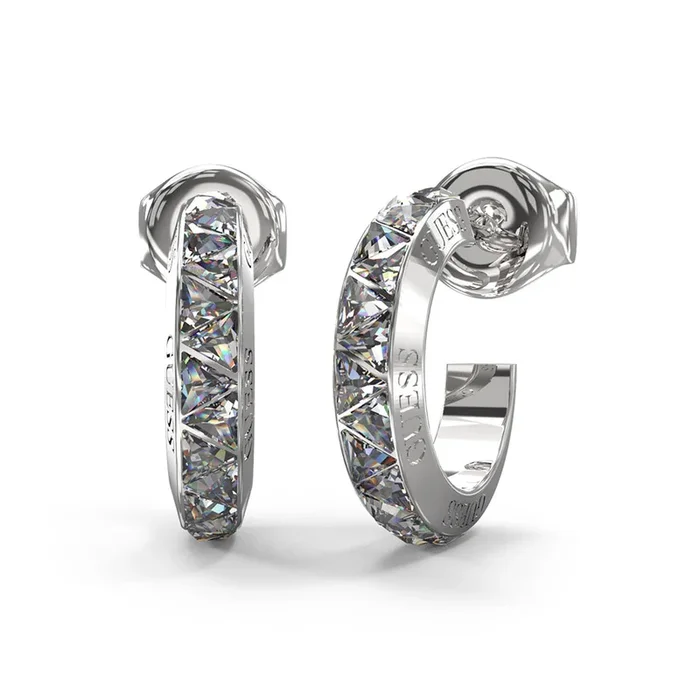 Guess Stainless Steel 18mm Multi Triangle Hoop Earrings