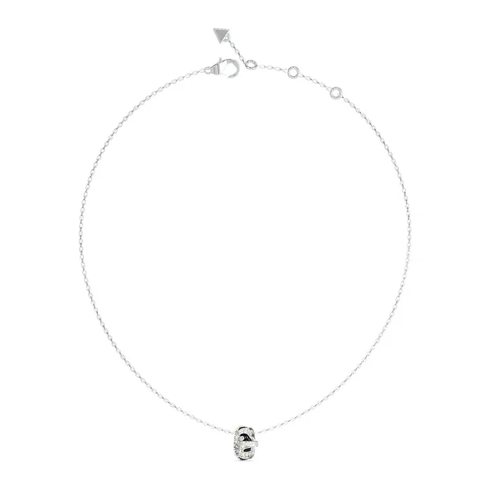 Guess Stainless Steel Jungle Circle Enamel Pendant on 16-18″ Chain