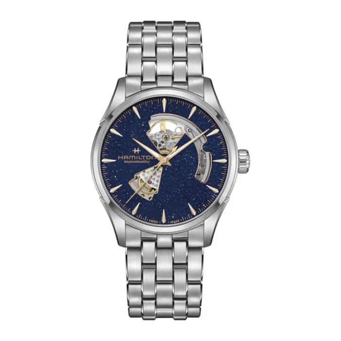 Hamilton Jazzmaster Open Heart Auto sparkling blue dial steel bracelet 42 mm – Lepage