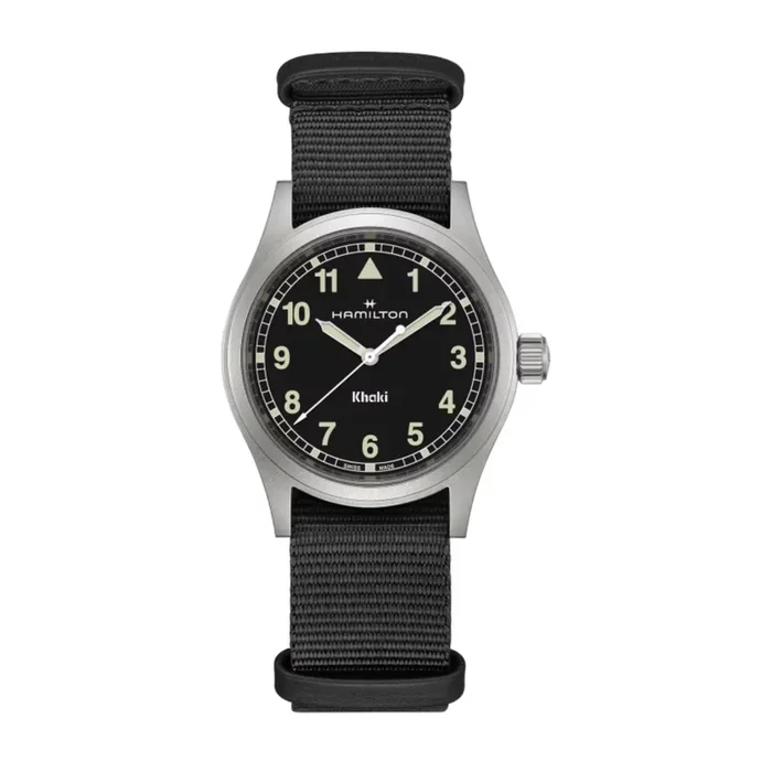 Hamilton Khaki Field quartz watch black dial black NATO strap 38 mm H69401430 – Lepage