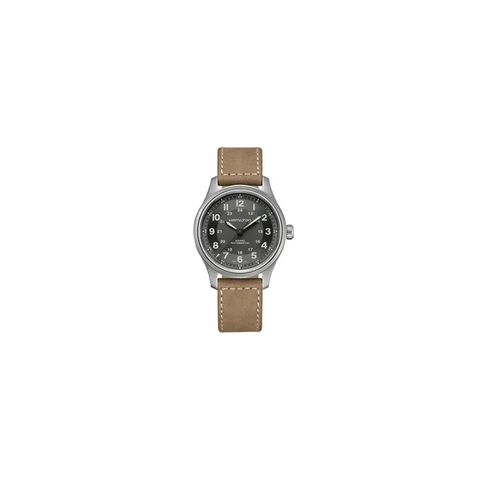 Hamilton Khaki Field Titanium auto leather bracelet watch, h70545550