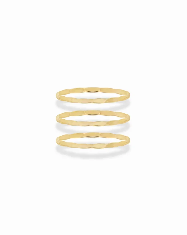 Hammered Stacking Ring Set