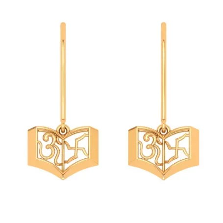 High Purity 22k Gold Earrings With Om & Swastika Symbols
