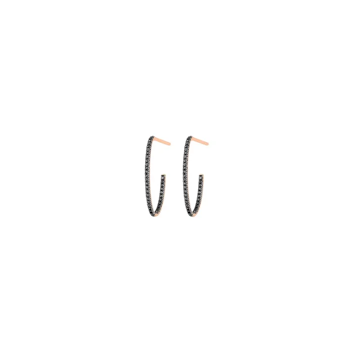 Hoops Ginette NY Ellipse pink gold black diamonds BOELD2N – Lepage