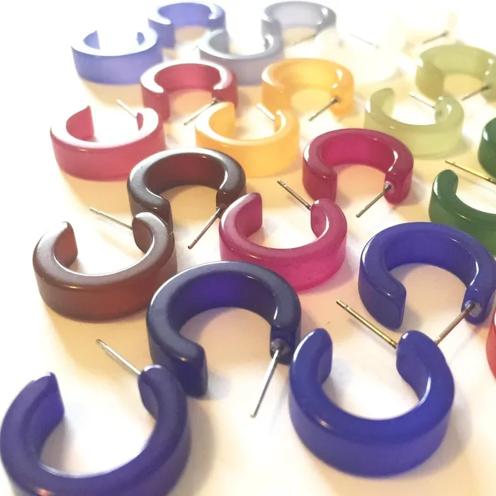 Hugger Moonglow Lucite Hoop Earrings
