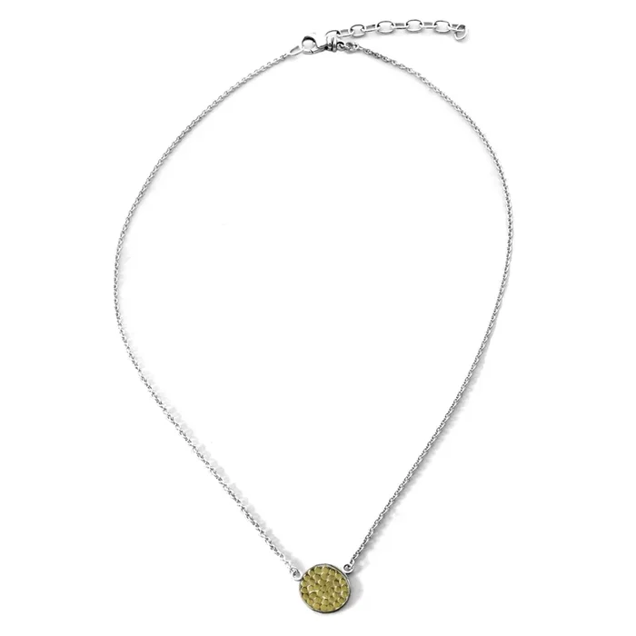 ID N840G SMALL GOLD DOTTED CIRCLE NECKLACE