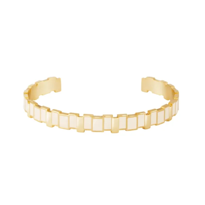 Inès Multicolored Thin Bangle – Sand White