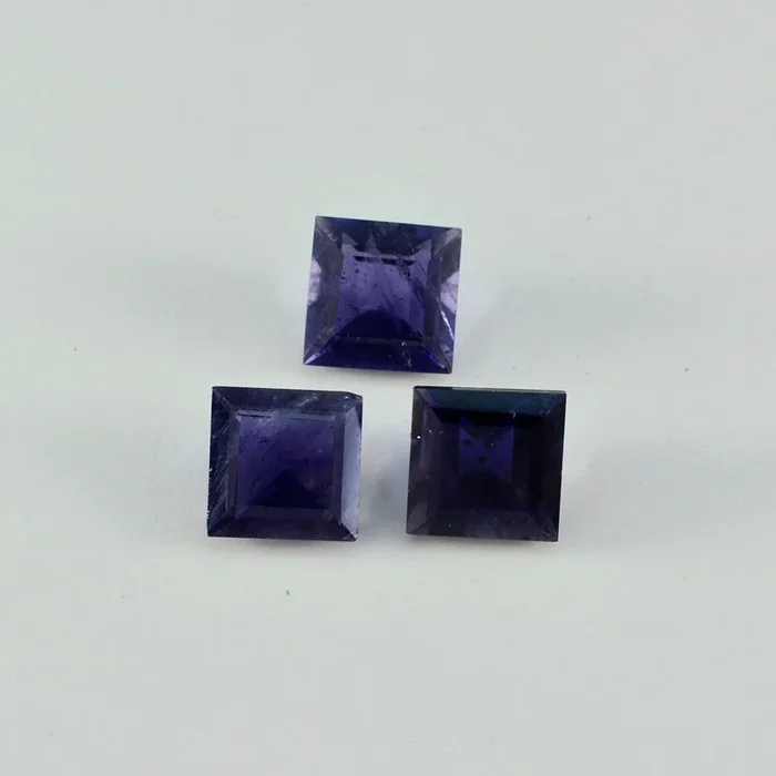 Iolite 10PC Tiny 3×3 MM Square Faceted Blue Fiery Semi Precious Gems