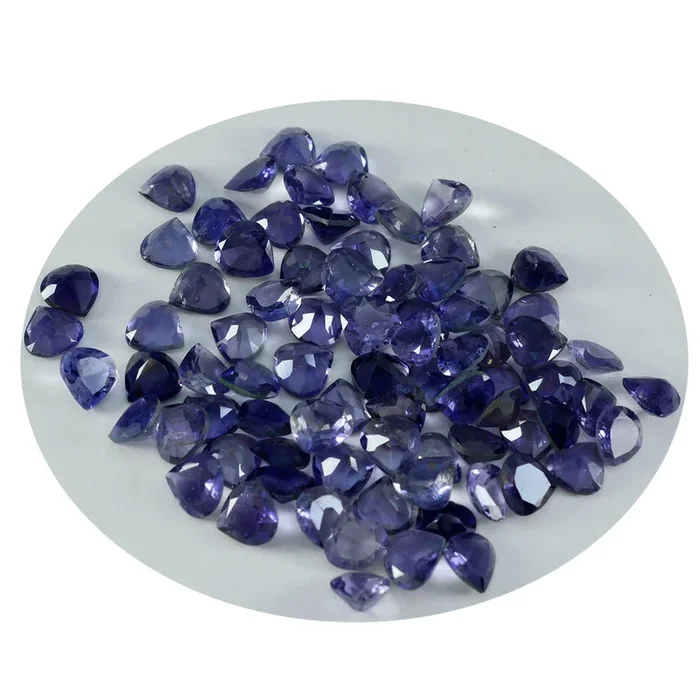 Iolite 10PC Tiny 4×4 MM Heart Faceted Blue Brilliant Semi Precious Loose Gems