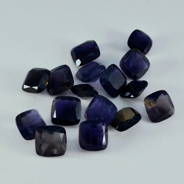 Iolite 1PC Small 6×8 MM Emerald Faceted Blue Pure Semi Precious Loose Gems