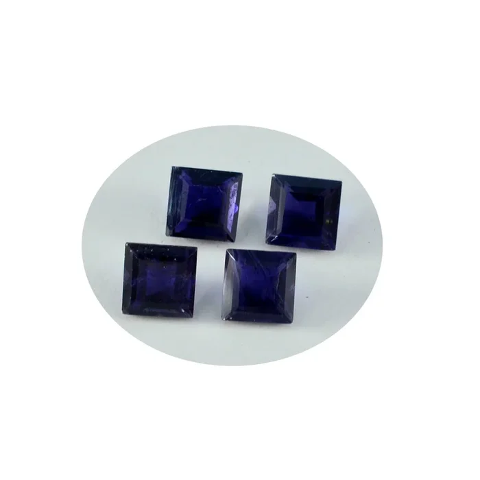 Iolite 1PC Small 7×7 MM Square Faceted Blue Splendid Semi Precious Gems