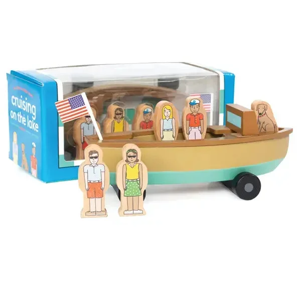 Jack Rabbit Creations Vintage Lake Boat- Magnetic