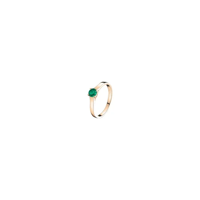 Jackie engagement ring in rose gold and emerald | LEPAGE