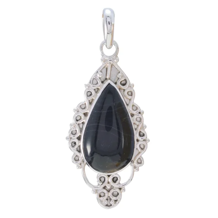 Jasper Essential Russian 925 Silver Solitaire Zoe Rope-Wire Gray Pendant Jewelry
