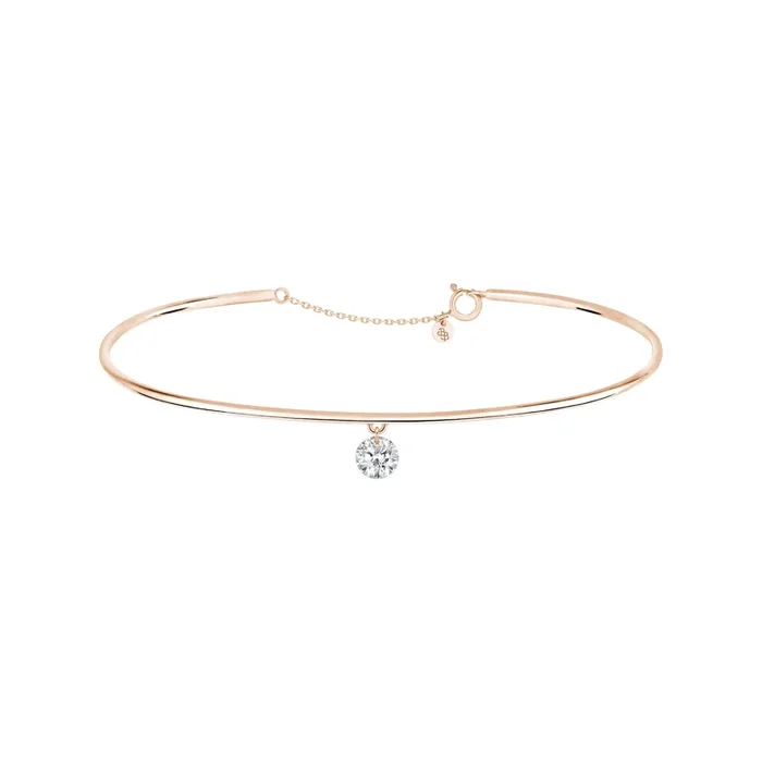 Jonc La Brune et La Blonde 360° en or rose diamant 0,10 carat – Lepage