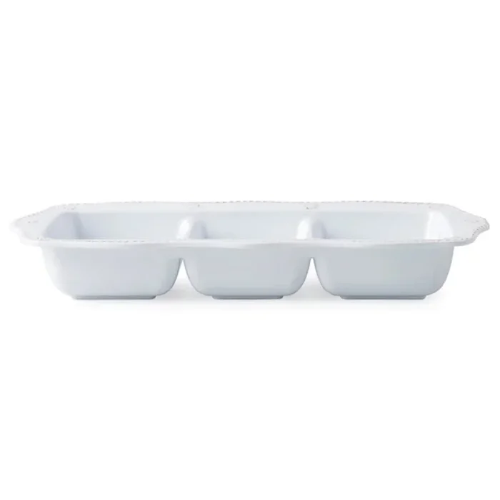 Juliska Berry & Thread Whitewash Melamine 14″ Triple Section Server