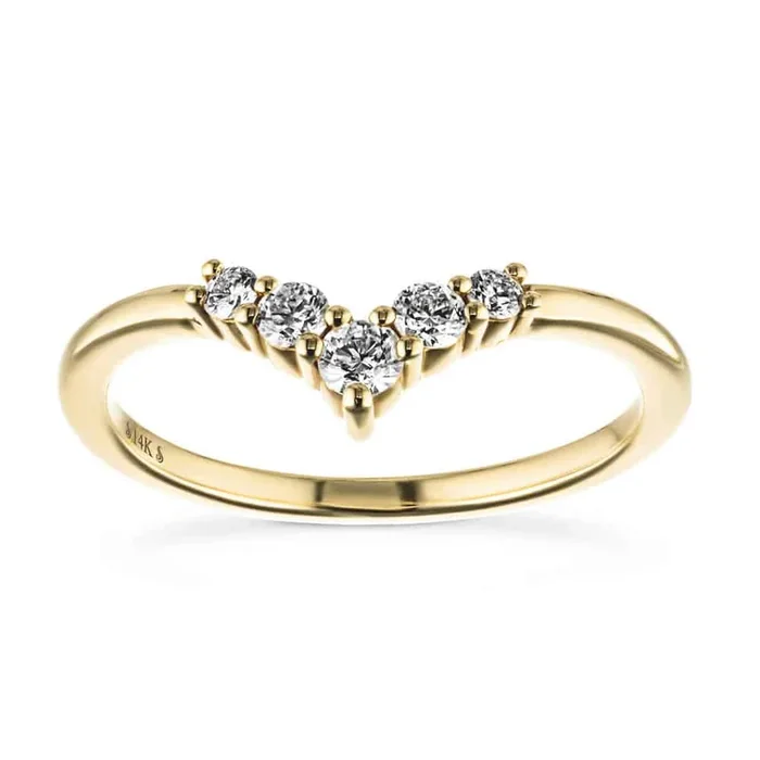 Kennedi 1/4 ctw Round Lab Grown Diamond Graduated Chevron Curved Band
