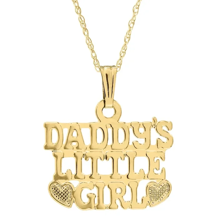 Kiddie Kraft 14KT Yellow Gold 15-inch Childrens Daddy’s Little Girl Pendant