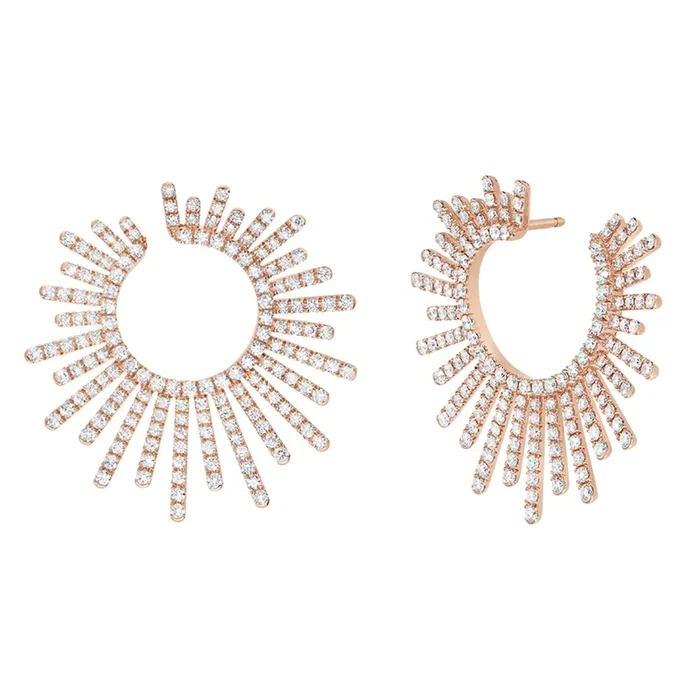 Korloff Divine Fougue hoop earrings in rose gold and diamonds | LEPAGE